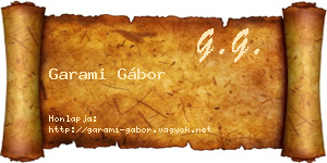 Garami Gábor névjegykártya